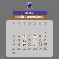 Confira o calendário de Sessões de Março